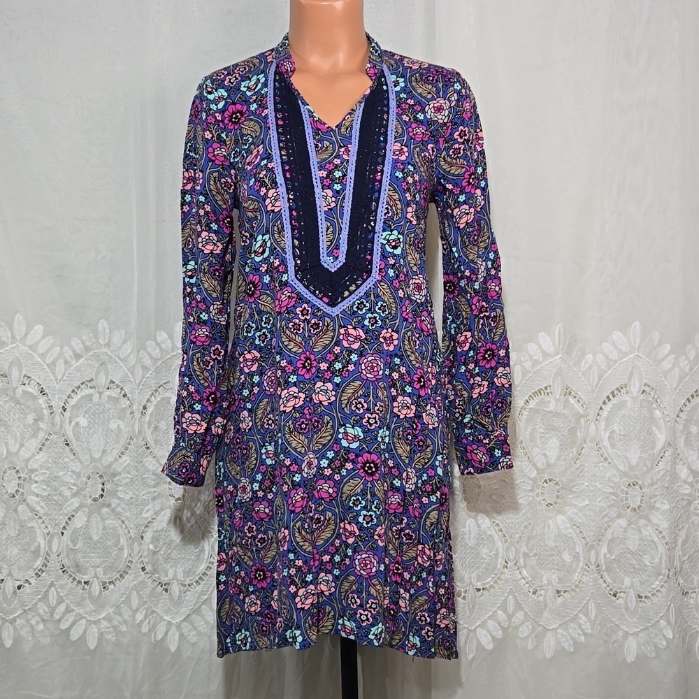 Matilda Jane Floral Print BoHo Style Dress sz Small